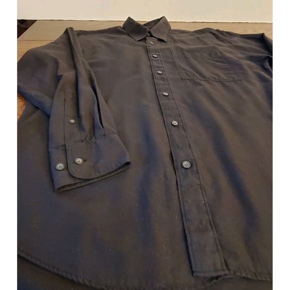 Bachrach Fine Dress Shirt Mens Black Size M Korea Made Chest Pocket + Pen Pocket - Picture 10 of 10